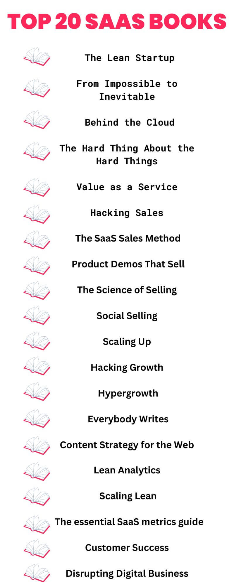 list of top SaaS books for SaaS leaders