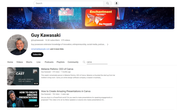 Canva and Guy Kawasaki